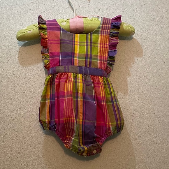 Ralph Lauren Baby Girls Plaid Ruffle Bubble, size 6m Beautiful! - Picture 5 of 6